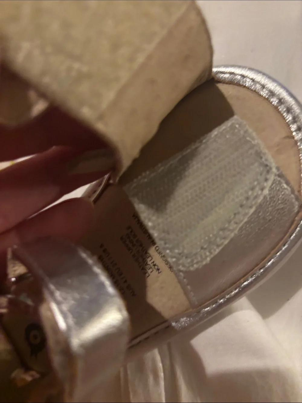 NWOT Old Soles Silver Cat-Accent Baby Sandals
